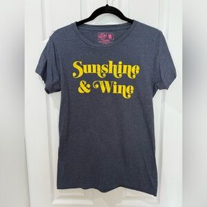 Women’s T-Shirt with Yellow Sunshine & Wine size M